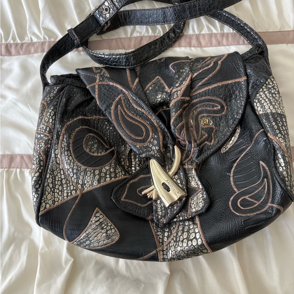 Vintage Alentino Black and Silver NAS Bag